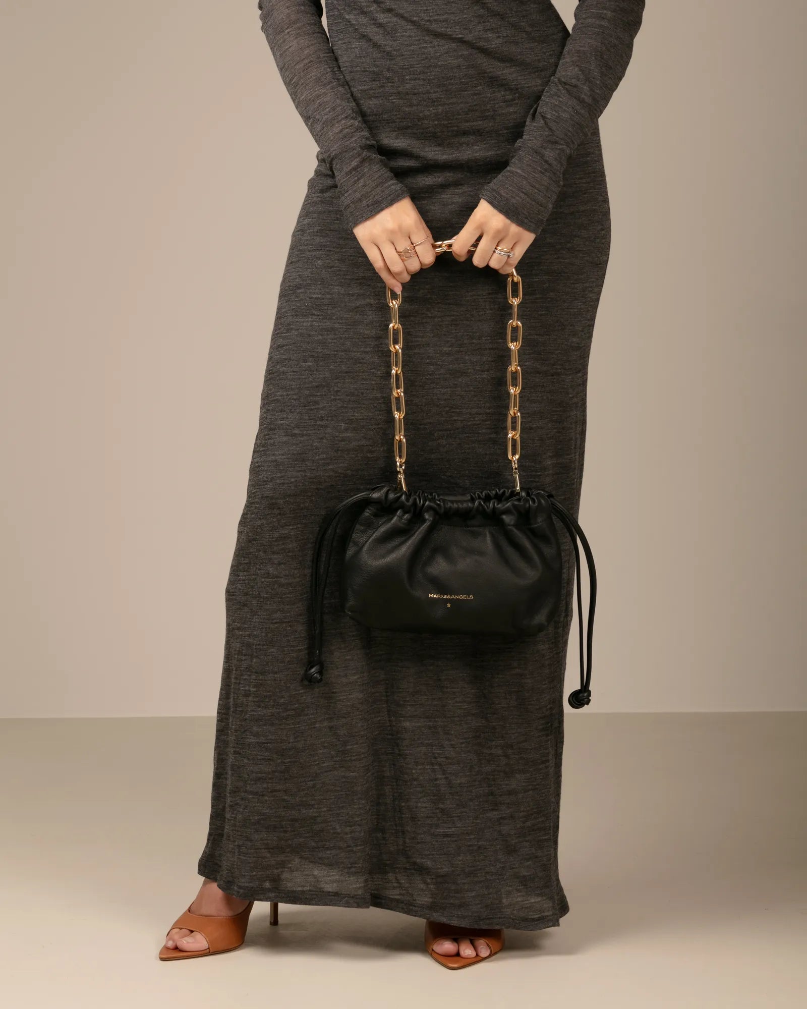 Cri New Nero con Tracolla Catena Mini Kate - Marks&Angels