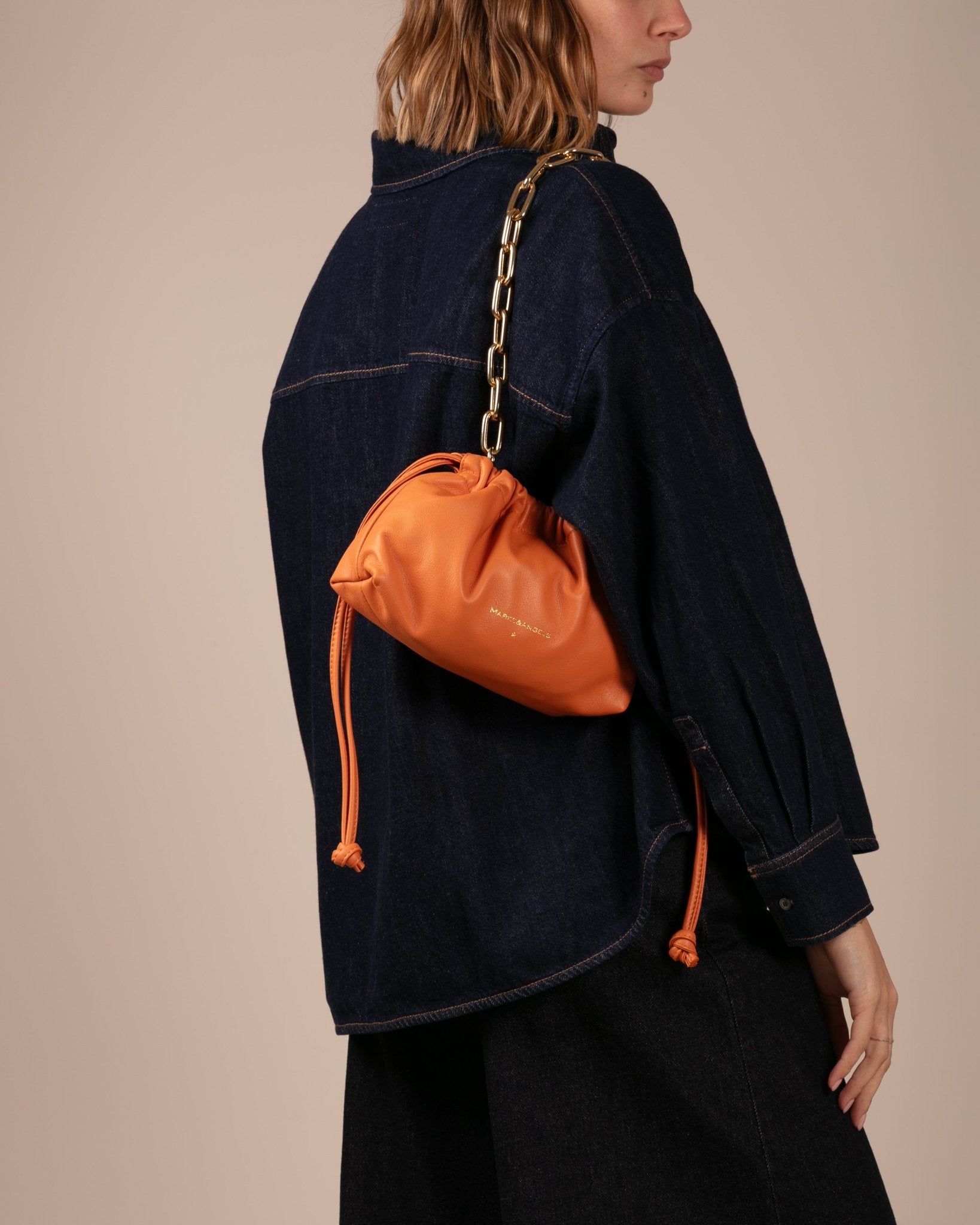 Mini Cri New Arancio con Tracolla Catena Mini Kate - Marks&Angels