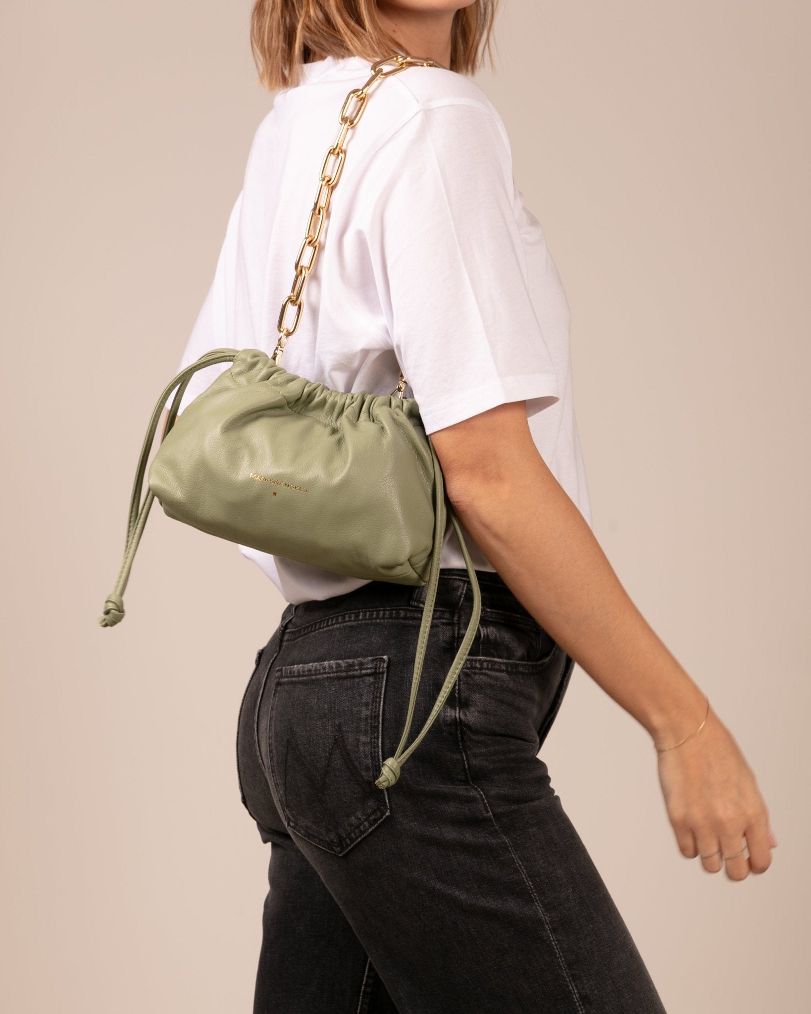 Mini Cri New Olive con Tracolla Catena Mini Kate - Marks&Angels